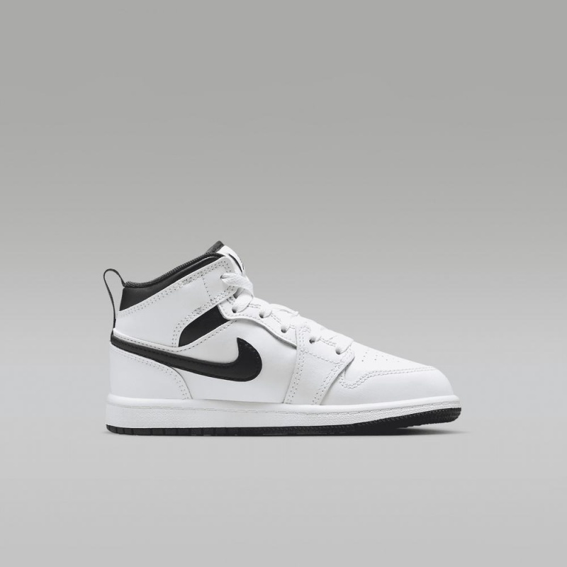 Nike Jordan 1 Mid Lasten Kengät Valkoinen Mustat | 961SJOFAU