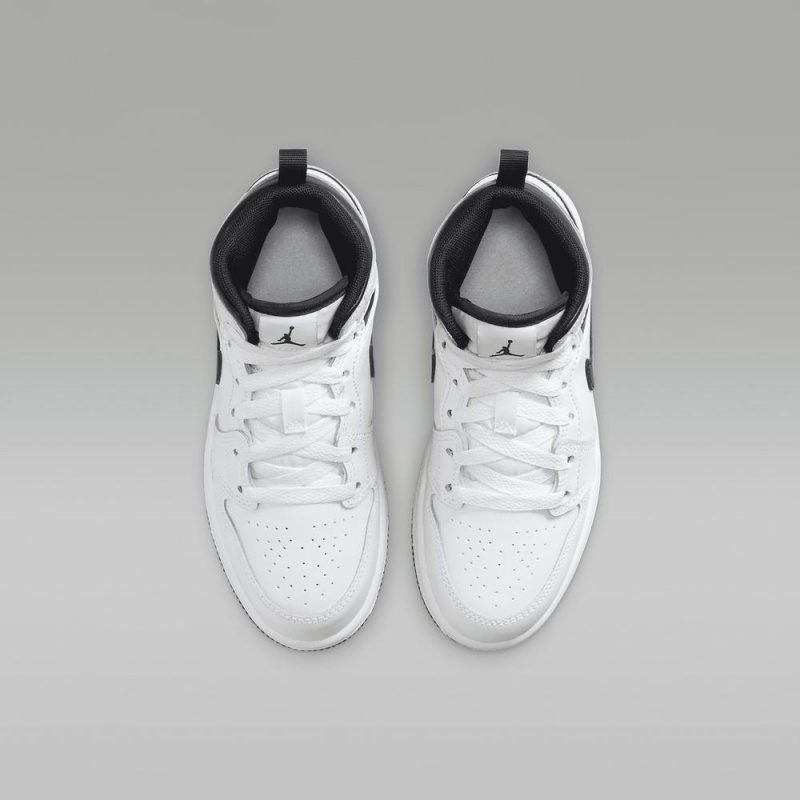 Nike Jordan 1 Mid Lasten Kengät Valkoinen Mustat | 961SJOFAU