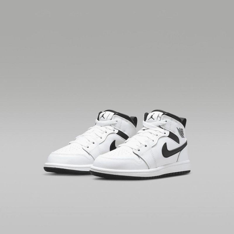Nike Jordan 1 Mid Lasten Kengät Valkoinen Mustat | 961SJOFAU