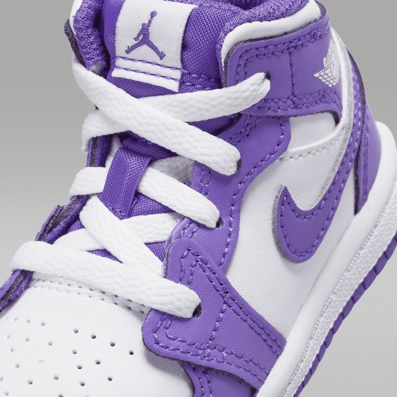 Nike Jordan 1 Mid Lasten Kengät Violetit Valkoinen | 201KREFDN