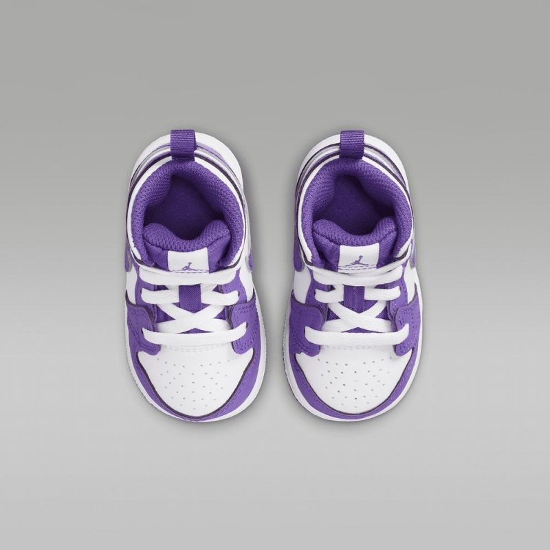 Nike Jordan 1 Mid Lasten Kengät Violetit Valkoinen | 201KREFDN