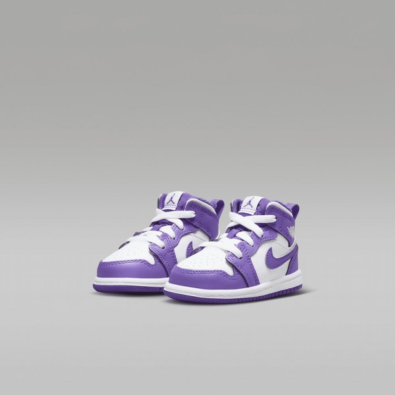 Nike Jordan 1 Mid Lasten Kengät Violetit Valkoinen | 201KREFDN