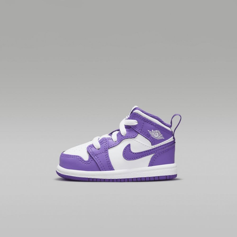 Nike Jordan 1 Mid Lasten Kengät Violetit Valkoinen | 201KREFDN