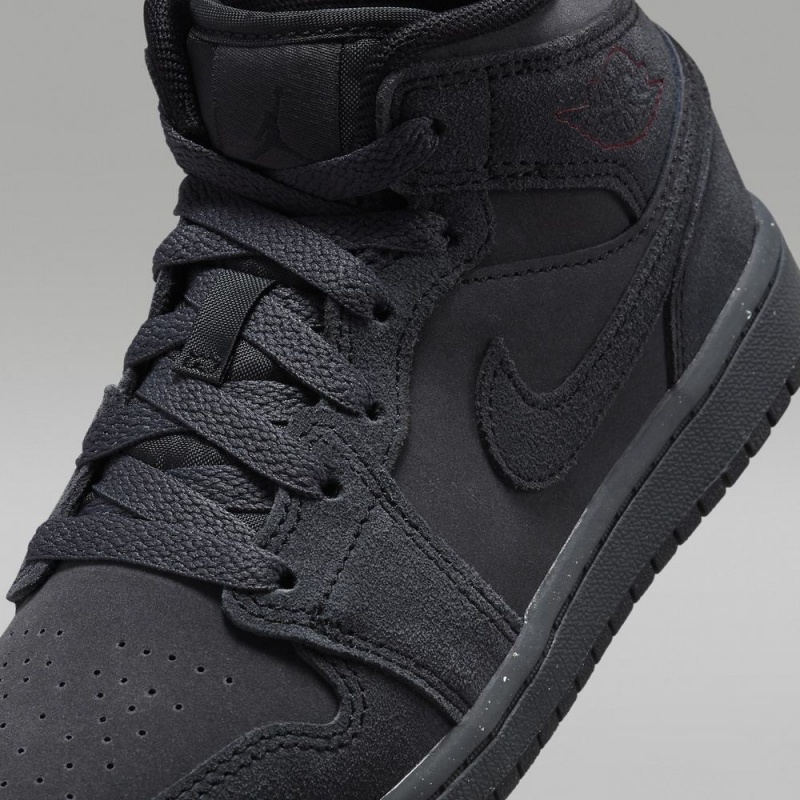 Nike Jordan 1 Mid SE Craft Lasten Kengät Tummanharmaat Punainen Mustat | 320OIBKDM