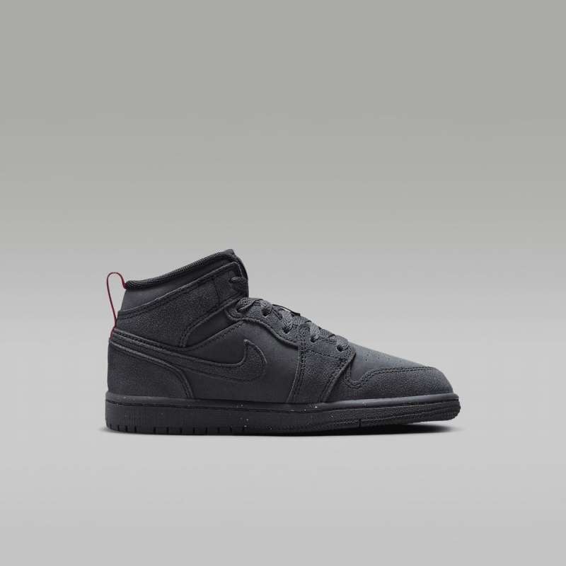 Nike Jordan 1 Mid SE Craft Lasten Kengät Tummanharmaat Punainen Mustat | 320OIBKDM
