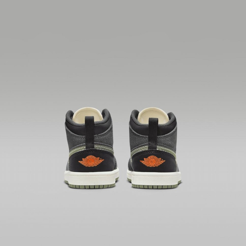 Nike Jordan 1 Mid SE Craft Lasten Kengät Tummanharmaat Oranssi | 962KUZXEW
