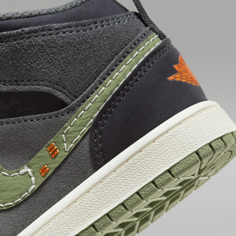 Nike Jordan 1 Mid SE Craft Lasten Kengät Tummanharmaat Oranssi | 962KUZXEW