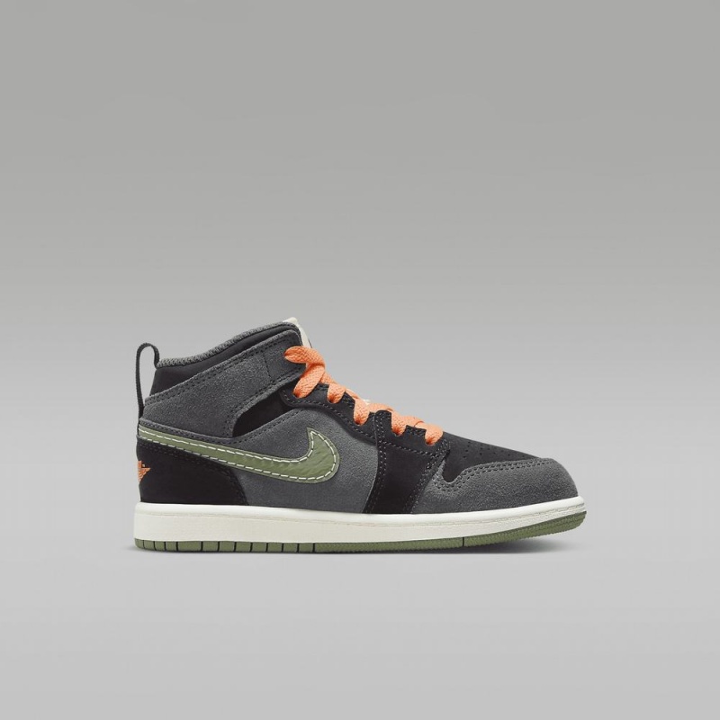 Nike Jordan 1 Mid SE Craft Lasten Kengät Tummanharmaat Oranssi | 962KUZXEW