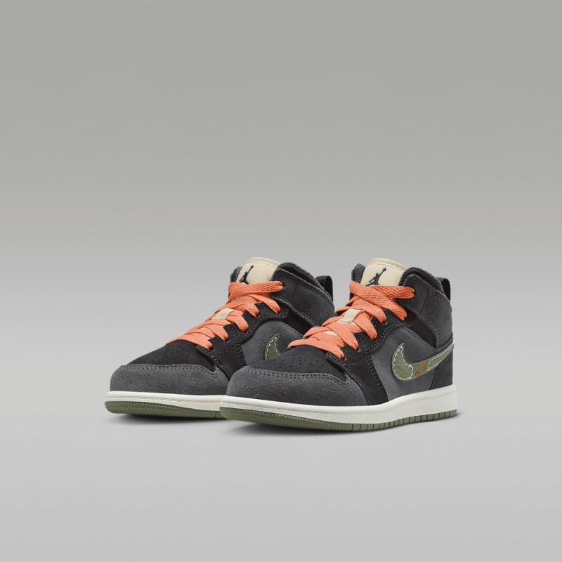 Nike Jordan 1 Mid SE Craft Lasten Kengät Tummanharmaat Oranssi | 962KUZXEW