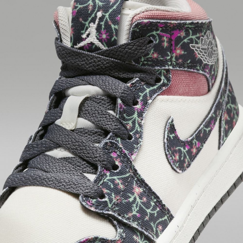 Nike Jordan 1 Mid SE Lasten Kengät Kukka Valkoinen Pinkki | 945WEDGSX