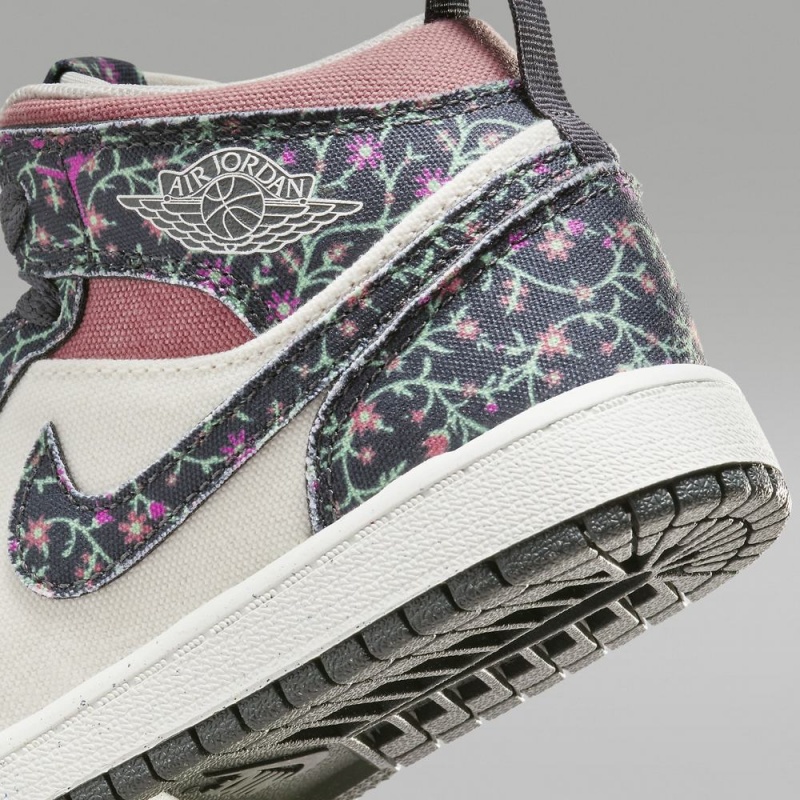 Nike Jordan 1 Mid SE Lasten Kengät Kukka Valkoinen Pinkki | 945WEDGSX
