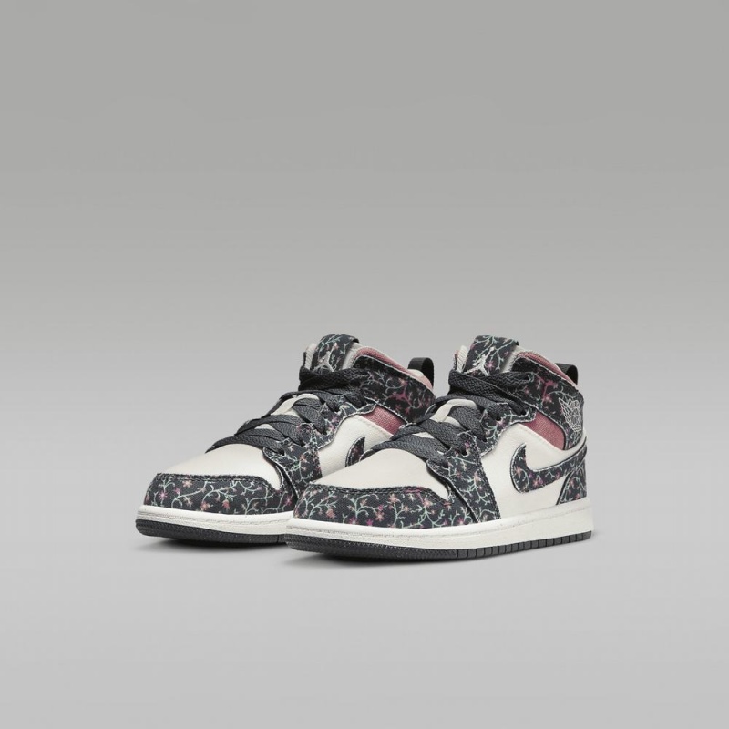 Nike Jordan 1 Mid SE Lasten Kengät Kukka Valkoinen Pinkki | 945WEDGSX