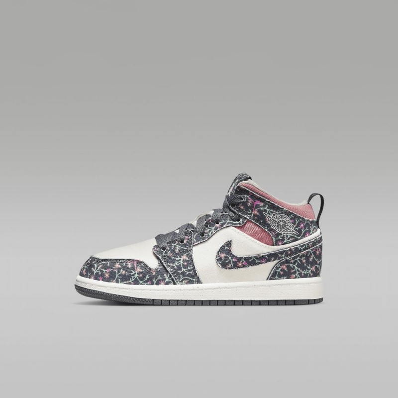 Nike Jordan 1 Mid SE Lasten Kengät Kukka Valkoinen Pinkki | 945WEDGSX