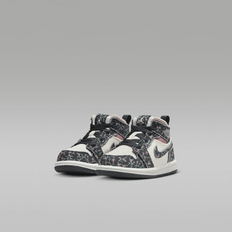 Nike Jordan 1 Mid SE Lasten Kengät Kukka Valkoinen Pinkki | 092LXRWUF