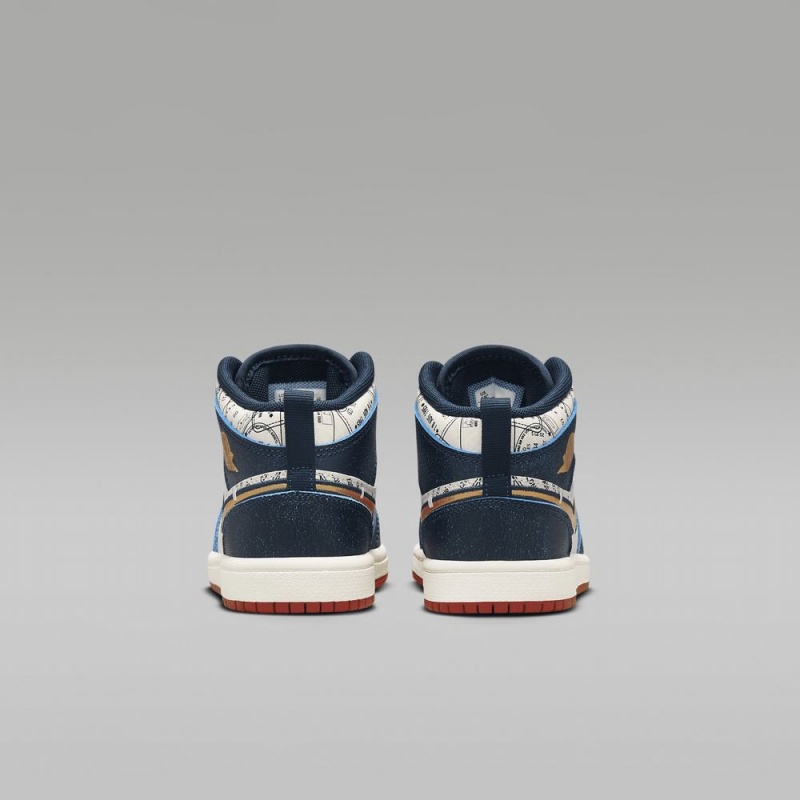 Nike Jordan 1 Mid SE Lasten Kengät Laivastonsininen Valkoinen | 376JCRZNX