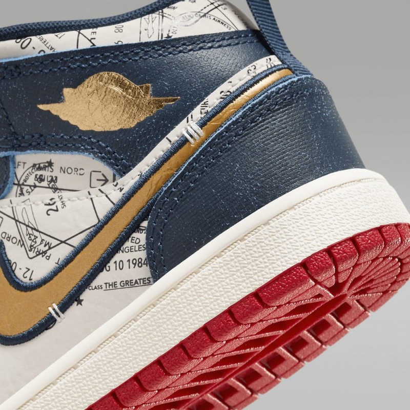 Nike Jordan 1 Mid SE Lasten Kengät Laivastonsininen Valkoinen | 376JCRZNX