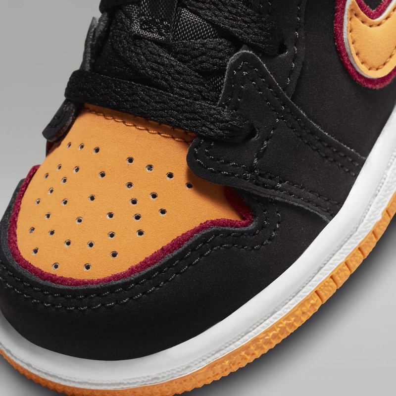Nike Jordan 1 Mid SE Lasten Kengät Mustat Keltainen | 314RLMKID