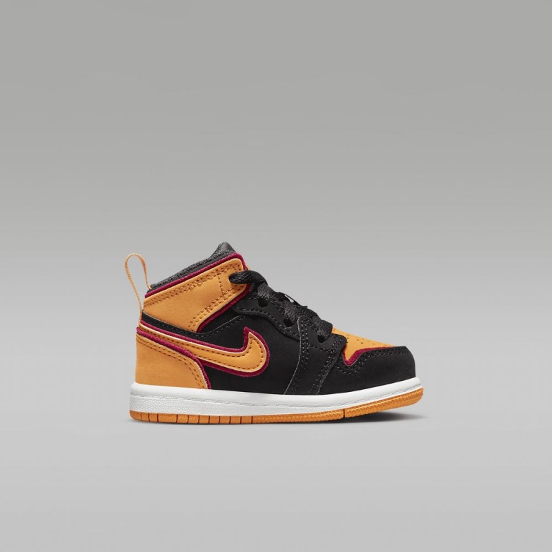 Nike Jordan 1 Mid SE Lasten Kengät Mustat Keltainen | 314RLMKID