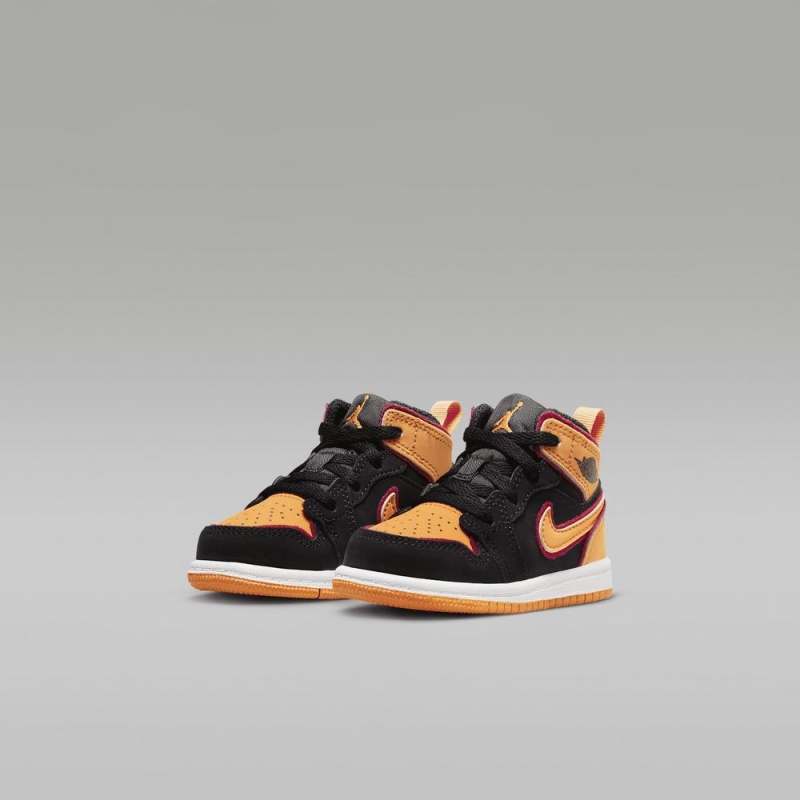 Nike Jordan 1 Mid SE Lasten Kengät Mustat Keltainen | 314RLMKID