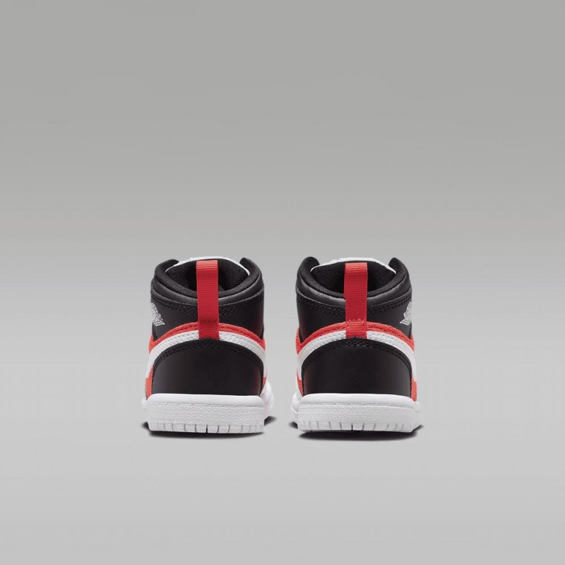 Nike Jordan 1 Mid SE Lasten Kengät Mustat Valkoinen Punainen | 149GMZSKR