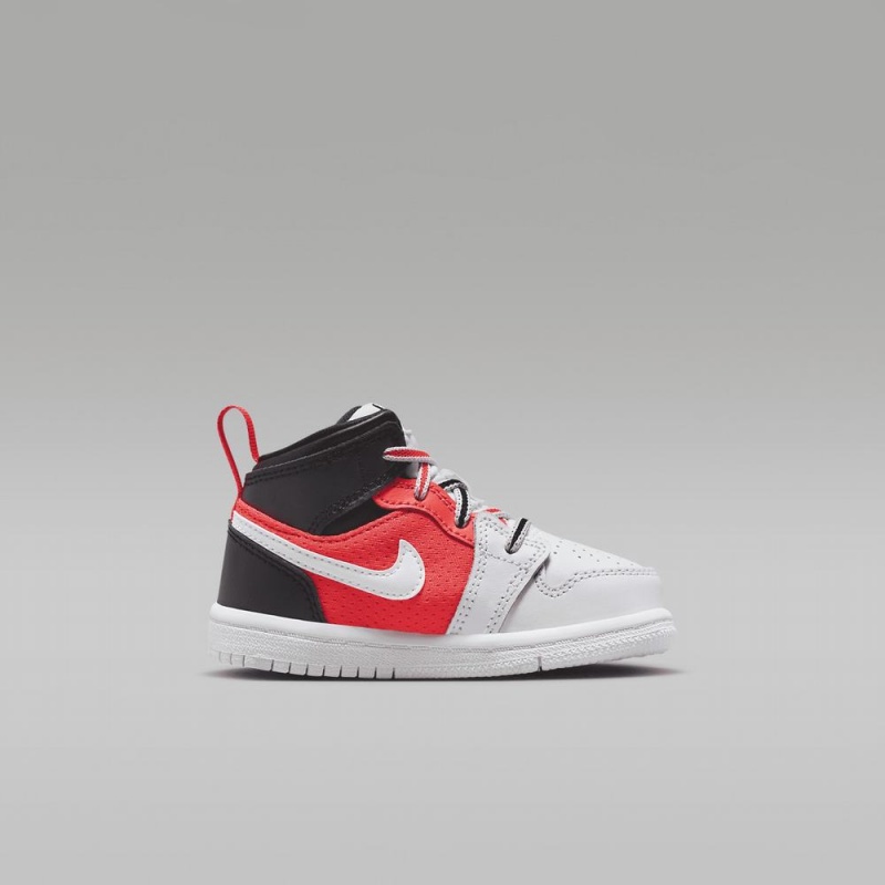 Nike Jordan 1 Mid SE Lasten Kengät Mustat Valkoinen Punainen | 149GMZSKR