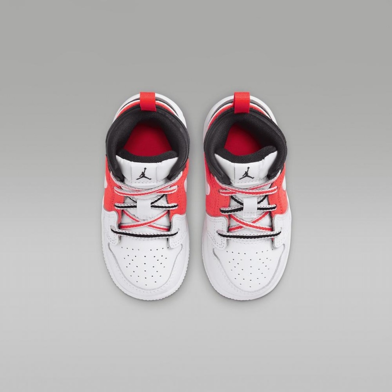 Nike Jordan 1 Mid SE Lasten Kengät Mustat Valkoinen Punainen | 149GMZSKR