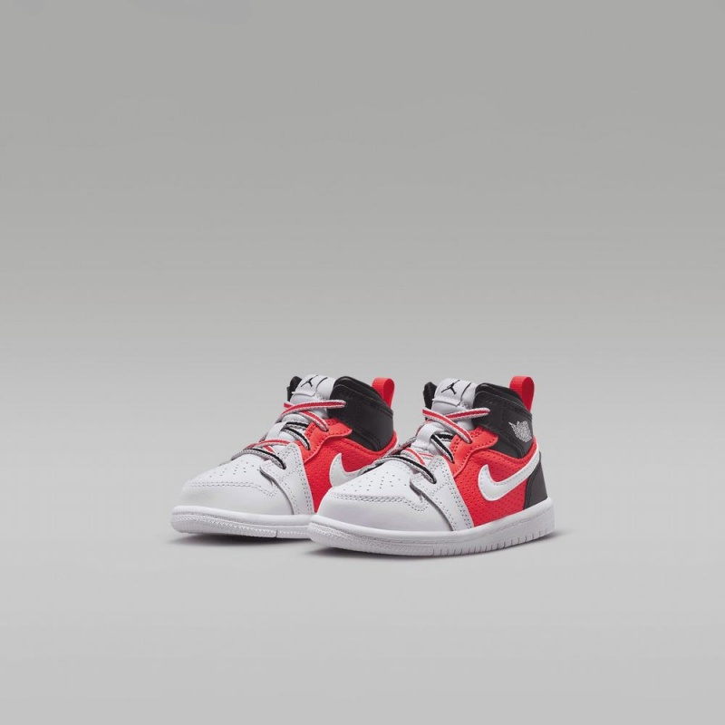 Nike Jordan 1 Mid SE Lasten Kengät Mustat Valkoinen Punainen | 149GMZSKR