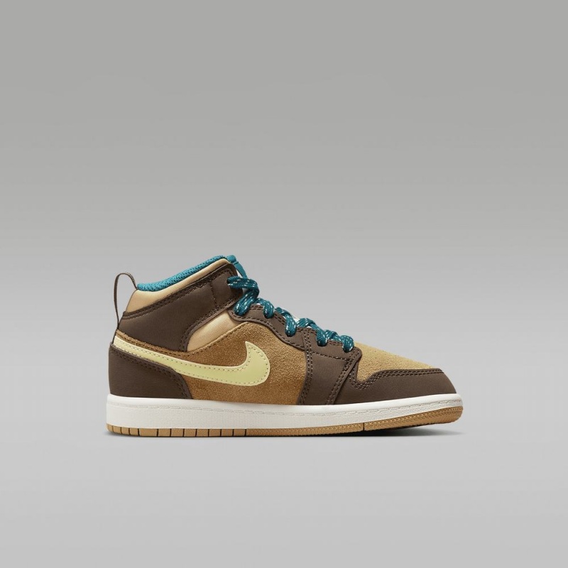 Nike Jordan 1 Mid SE Lasten Kengät Ruskea | 059UODMPL