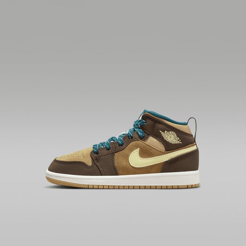 Nike Jordan 1 Mid SE Lasten Kengät Ruskea | 059UODMPL