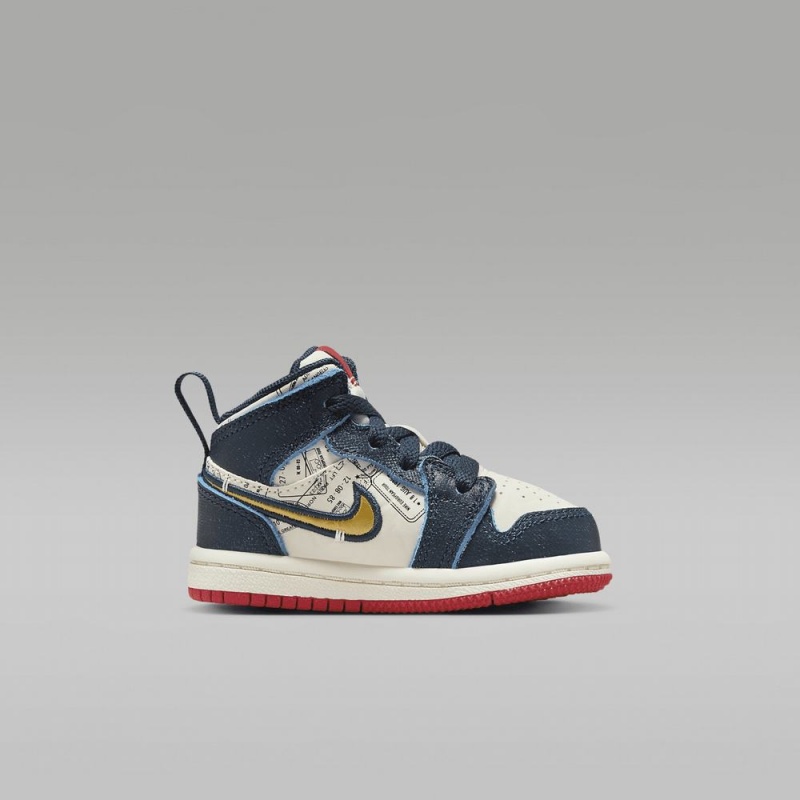 Nike Jordan 1 Mid SE Lasten Kengät Sininen Valkoinen | 182IRHBSL