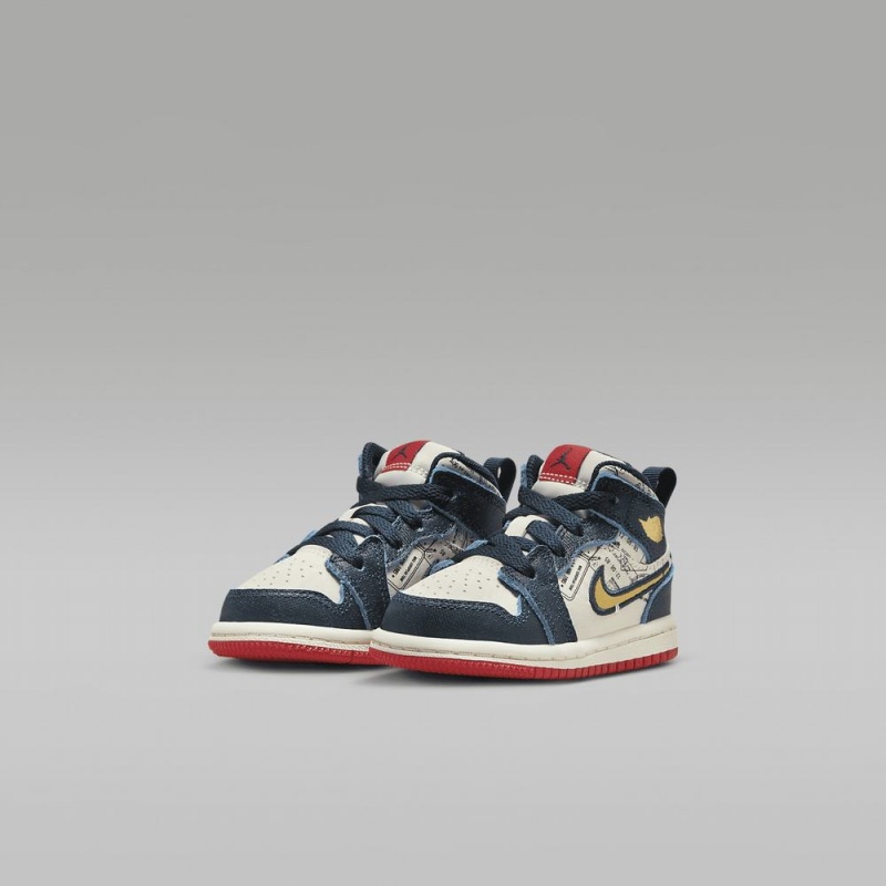 Nike Jordan 1 Mid SE Lasten Kengät Sininen Valkoinen | 182IRHBSL