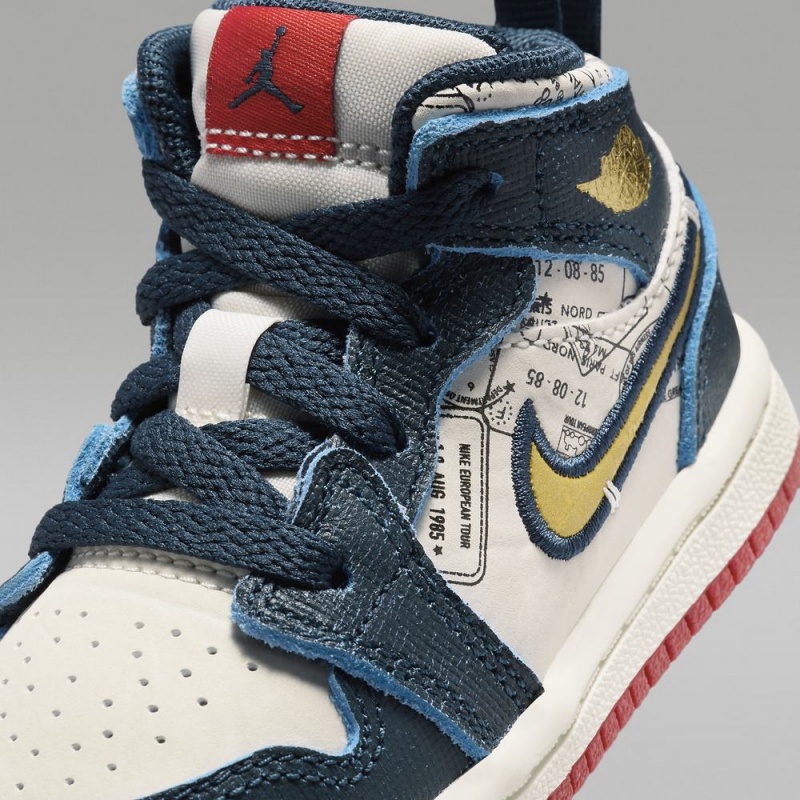 Nike Jordan 1 Mid SE Lasten Kengät Sininen Valkoinen | 182IRHBSL