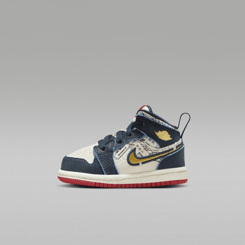 Nike Jordan 1 Mid SE Lasten Kengät Sininen Valkoinen | 182IRHBSL