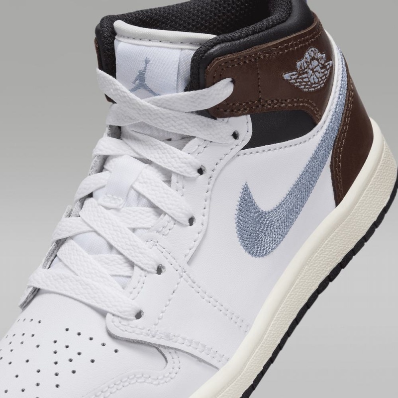 Nike Jordan 1 Mid SE Lasten Kengät Valkoinen Suklaa | 850ZAGHSV