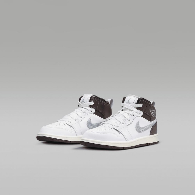 Nike Jordan 1 Mid SE Lasten Kengät Valkoinen Suklaa | 850ZAGHSV