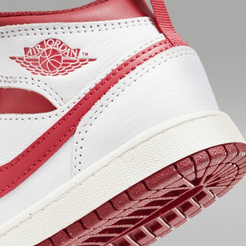Nike Jordan 1 Mid SE Lasten Kengät Valkoinen Punainen | 642LTUDHK