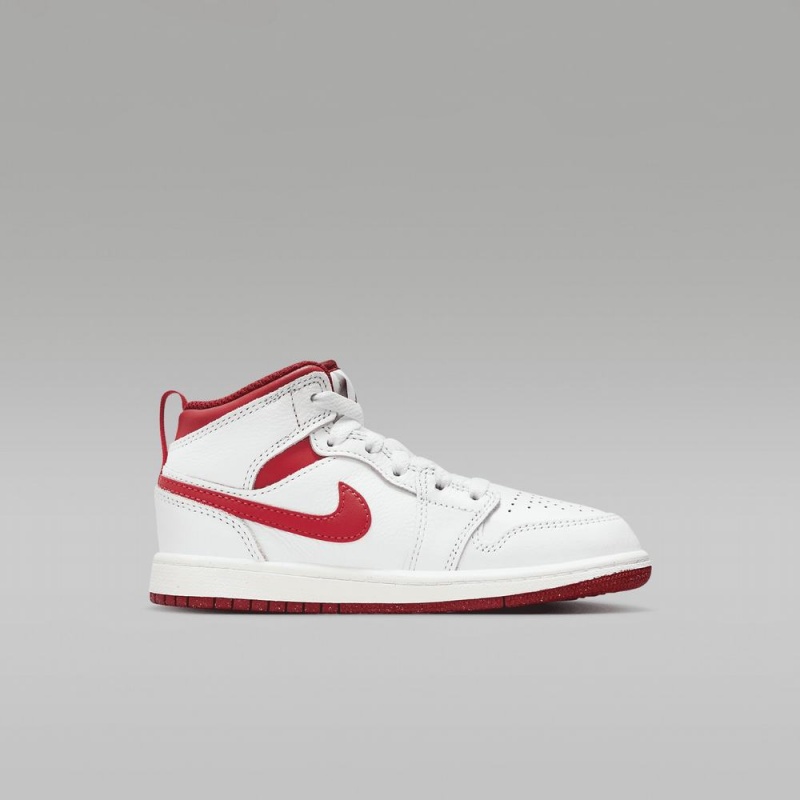 Nike Jordan 1 Mid SE Lasten Kengät Valkoinen Punainen | 642LTUDHK