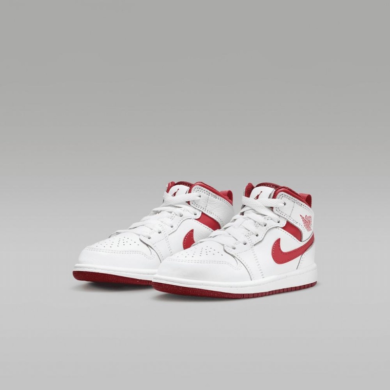 Nike Jordan 1 Mid SE Lasten Kengät Valkoinen Punainen | 642LTUDHK