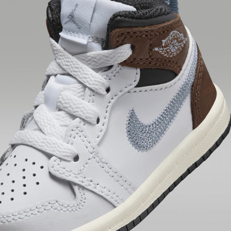 Nike Jordan 1 Mid SE Lasten Kengät Valkoinen Suklaa | 041FMHZIG