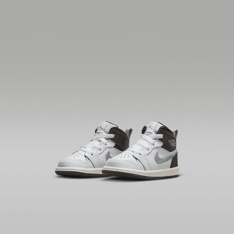 Nike Jordan 1 Mid SE Lasten Kengät Valkoinen Suklaa | 041FMHZIG