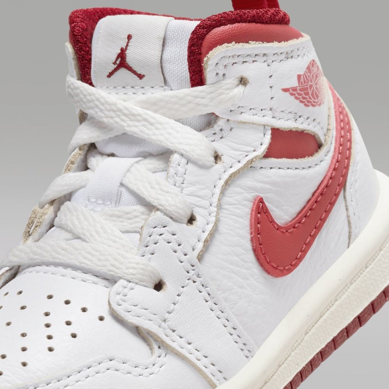 Nike Jordan 1 Mid SE Lasten Kengät Valkoinen Punainen | 961APJQMN