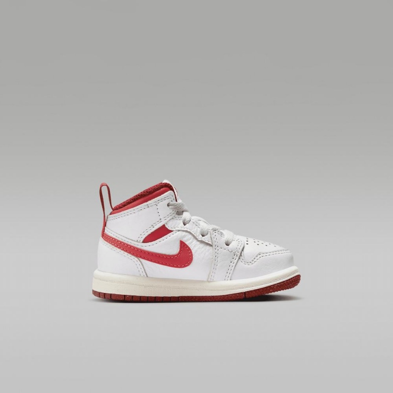 Nike Jordan 1 Mid SE Lasten Kengät Valkoinen Punainen | 961APJQMN