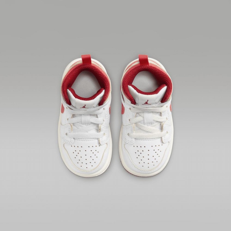 Nike Jordan 1 Mid SE Lasten Kengät Valkoinen Punainen | 961APJQMN