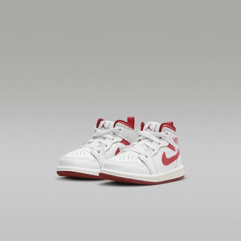 Nike Jordan 1 Mid SE Lasten Kengät Valkoinen Punainen | 961APJQMN