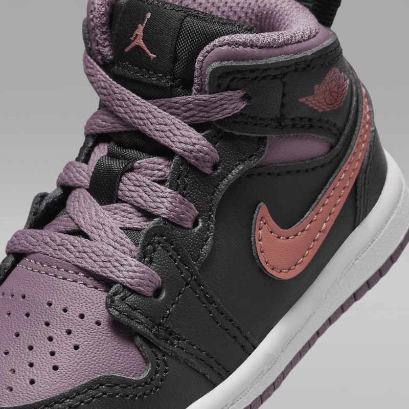 Nike Jordan 1 Mid SE Lasten Kengät Violetit Mustat | 768ZJYLXW