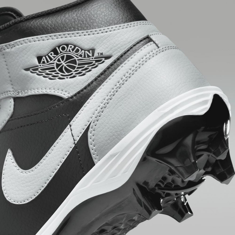 Nike Jordan 1 Mid TD Miesten Kengät Metal Hopea Mustat | 305FOLNAV