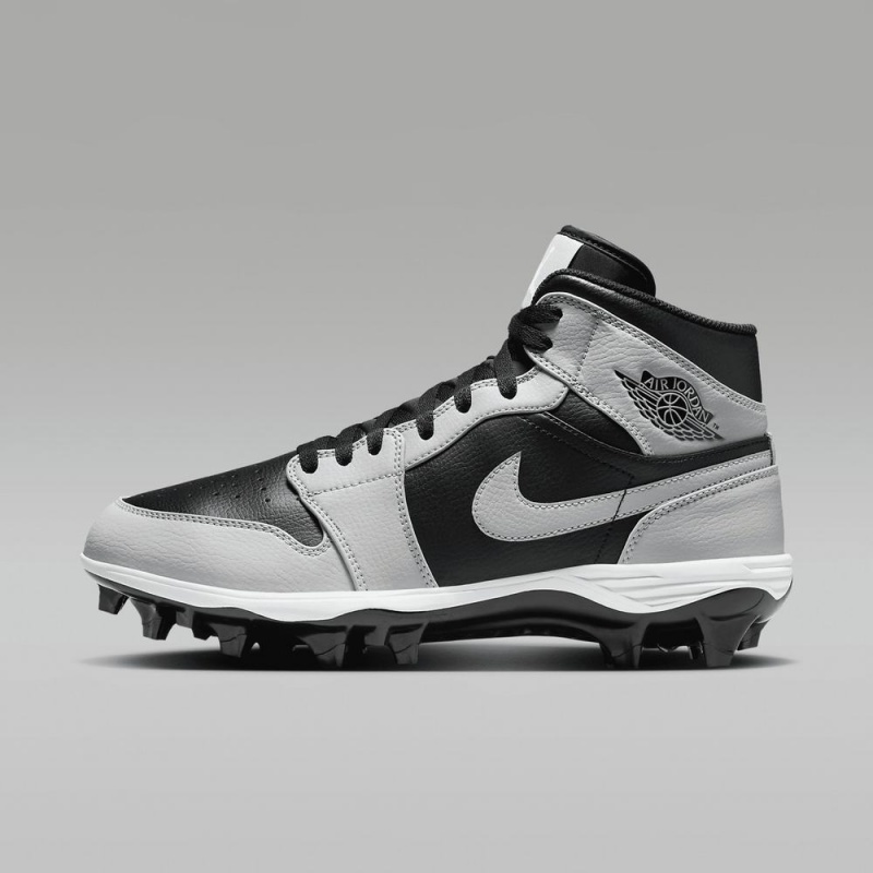 Nike Jordan 1 Mid TD Miesten Kengät Metal Hopea Mustat | 305FOLNAV