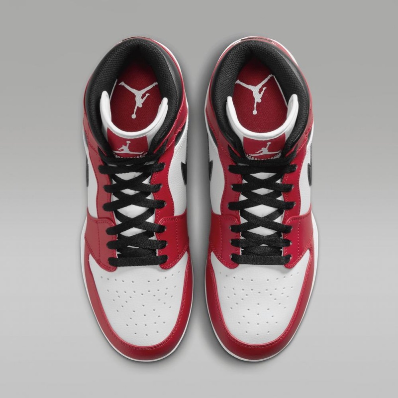 Nike Jordan 1 Mid TD Miesten Kengät Valkoinen Punainen Mustat | 231ZDXKEB