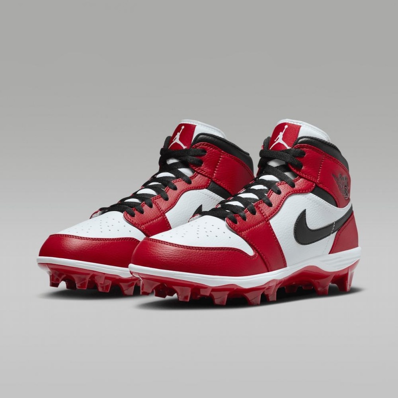 Nike Jordan 1 Mid TD Miesten Kengät Valkoinen Punainen Mustat | 231ZDXKEB