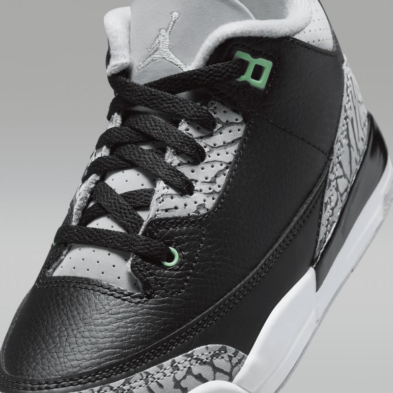 Nike Jordan 3 Retro Lasten Kengät Mustat Harmaat Valkoinen Vihreä | 123WREPDU